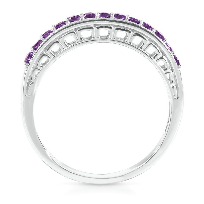 Amethyst Stack Ring in Sterling Silver