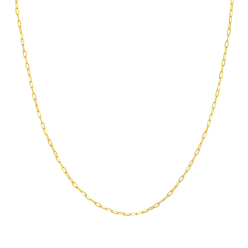 Paperclip Chain Necklace in 14K Yellow Gold, 1.7mm, 18&rdquo;