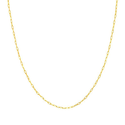 Paperclip Chain Necklace in 14K Yellow Gold, 1.7mm, 18”