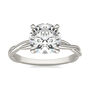 Round Solitaire Moissanite Ring with Twist Band in 14K White Gold &#40;1 7/8 ct. tw.&#41;