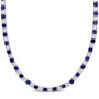 Lab Created Blue and White Sapphire Necklace in Sterling Silver