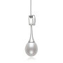 Freshwater Cultured Teardrop Pearl Pendant with Diamond Accent in Sterling Silver