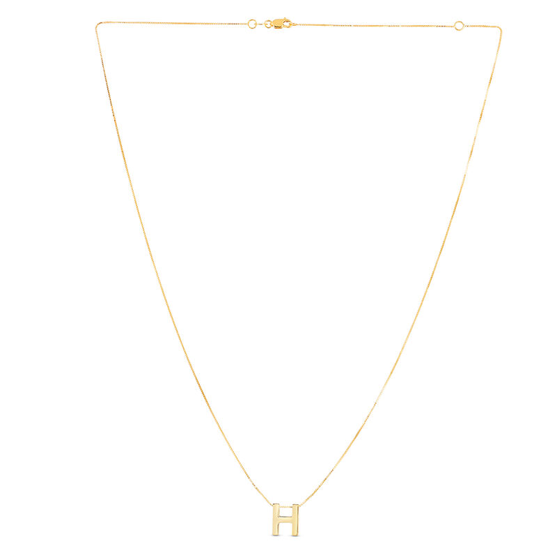 &quot;H&quot; Initial Necklace in 14K Yellow Gold