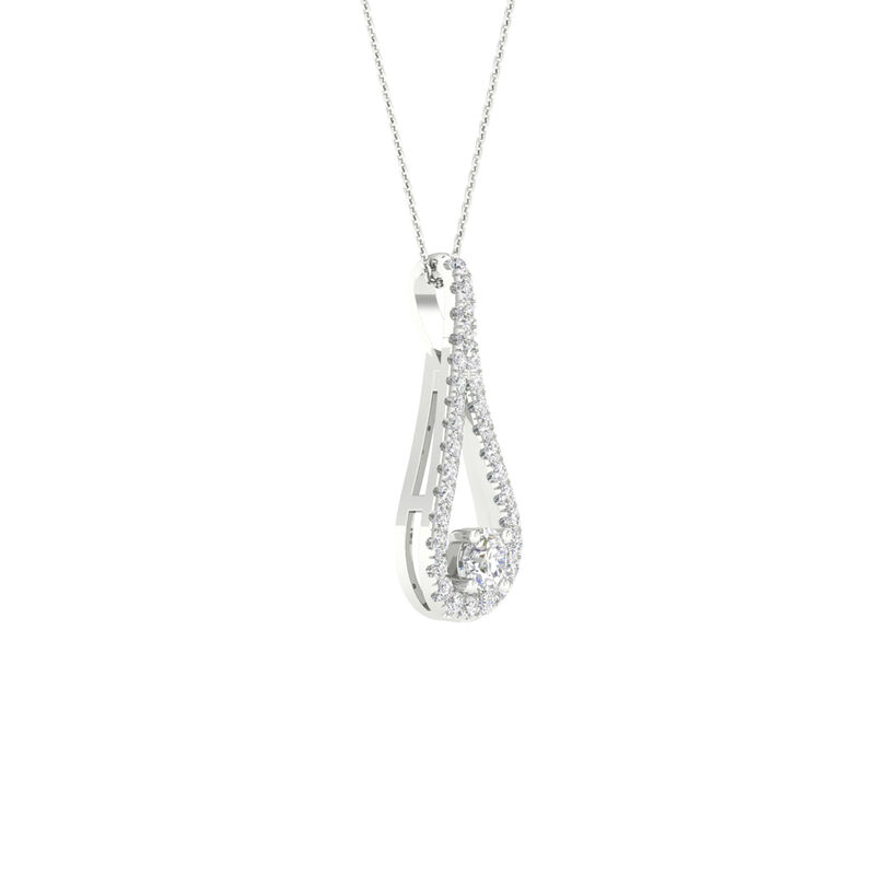 Lab Grown Diamond Drop Pendant in 14K White Gold &#40;3/8 ct. tw.&#41;