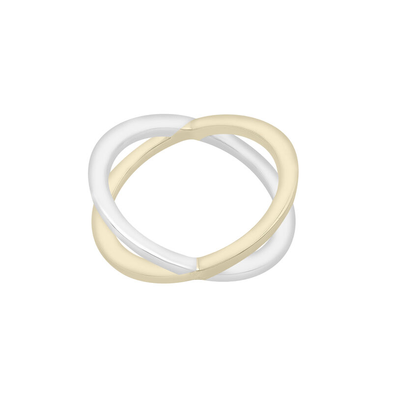 Two-Tone &#39;X&#39; Ring in Vermeil