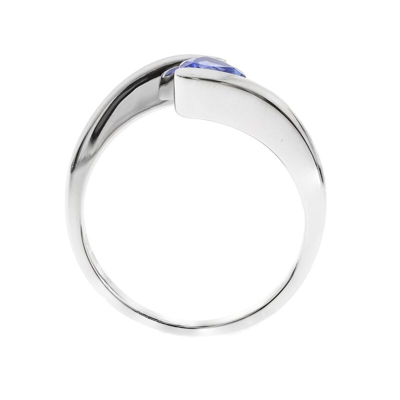 Tanzanite Triangle Bypass Ring in Sterling Silver