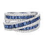 Blue Sapphire and Diamond Wrap Band in 10K White Gold &#40;1/2 ct. tw.&#41;