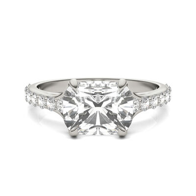 Lab-Created Moissanite East-West Engagement Ring in 14K White Gold (2 7/8 ct. tw.)