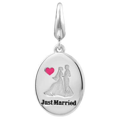 Just Married Charm in Sterling Silver