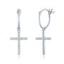 Diamond Cross Dangle Earrings in Sterling Silver &#40;1/10 ct. tw.&#41;