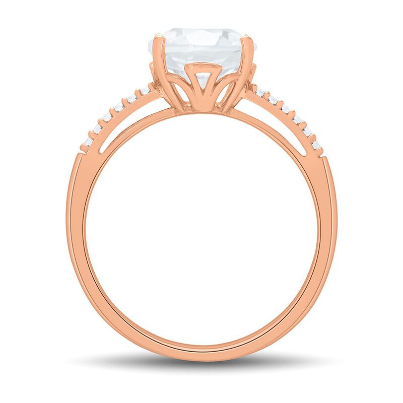 Lab Created White Sapphire Ring in 10K Rose Gold