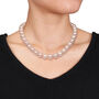 Pink Cultured Freshwater Pearl Necklace in 14K White Gold, 11-12mm, 18&rdquo;