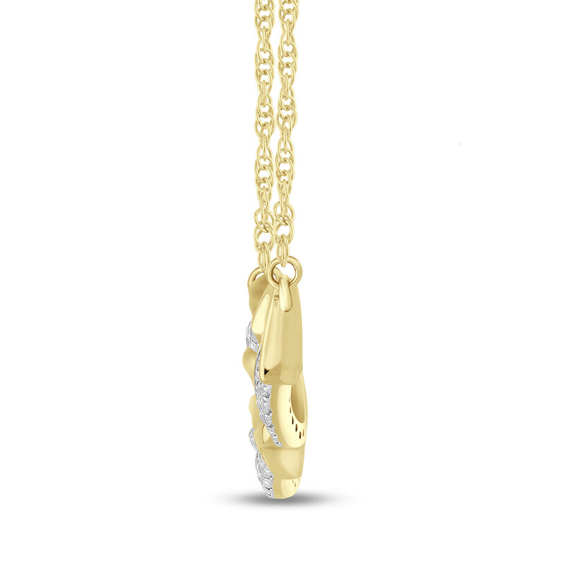 Lab Grown Diamond Heart and Oval Link Necklace in 10K Yellow Gold &#40;1/4 ct. tw.&#41;