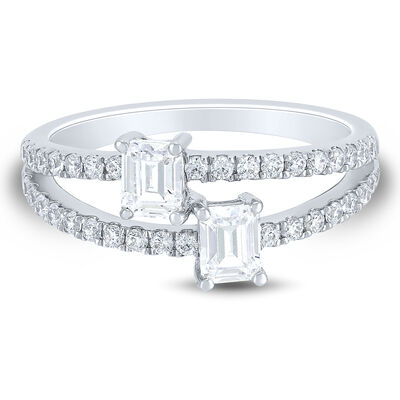 Lab Grown Diamond Emerald-Cut Ring in 14K White Gold (1 ct. tw.)