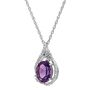 Amethyst and 1/10 ct. tw. Diamond Pendant in Sterling Silver