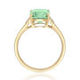 Green Amethyst and Diamond Accent Ring in 10K Yellow Gold