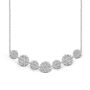 Diamond Curved Bar Necklace with Clusters in 10K White Gold &#40;1 ct. tw.&#41;