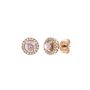 Morganite &amp; 1/7 ct. tw. Diamond Halo Stud Earrings in 10K Rose Gold