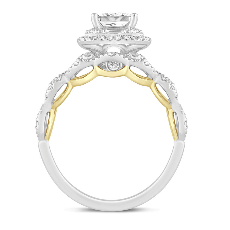 Lab Grown Diamond &ldquo;Adriana&rdquo; Engagement Ring Set in 14K White Gold with Yellow Gold &#40;2 1/4 ct. tw.&#41;