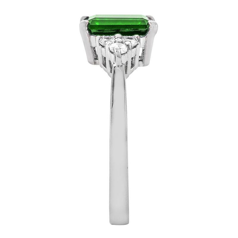 Lab Created Emerald &amp; White Sapphire Ring in Sterling Silver