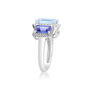 Aquamarine and Tanzanite Ring with Diamonds in 14K White Gold &#40;1/3 ct. tw.&#41;