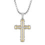 Men&#39;s Diamond Cross in Ion-Plated Stainless Steel, 24&quot; &#40;1/4 ct. tw.&#41;