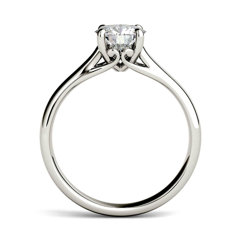 Round Moissanite Solitaire Ring in 14K White Gold &#40;1 ct.&#41;