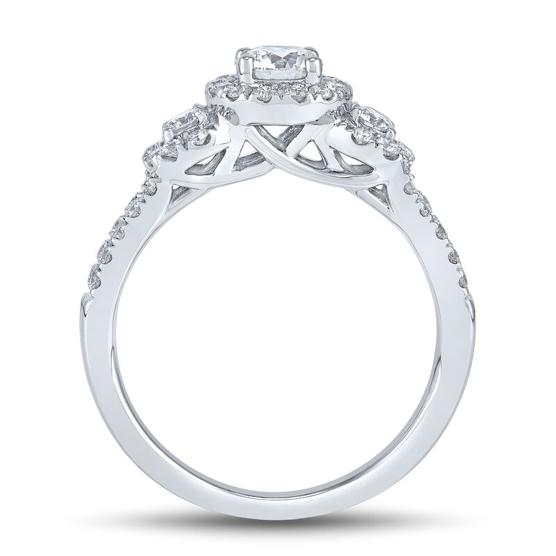 Lab Grown Diamond Engagement Ring with Three Halos in 14K White Gold &#40;1 ct. tw&#41;