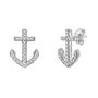Diamond Anchor Stud Earrings in 10K White Gold &#40;1/10ct. tw.&#41;