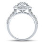 Pear-Shaped Cluster Diamond Engagement Ring with Wide Band in 10K White Gold &#40;1 ct. tw.&#41;