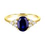 Lab Created Blue &amp; White Sapphire Ring in 10K Yellow Gold