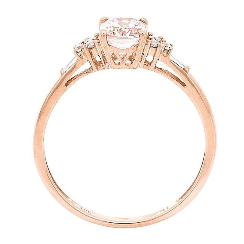 Morganite &amp; 1/10 ct. tw. Diamond Ring in 10K Rose Gold