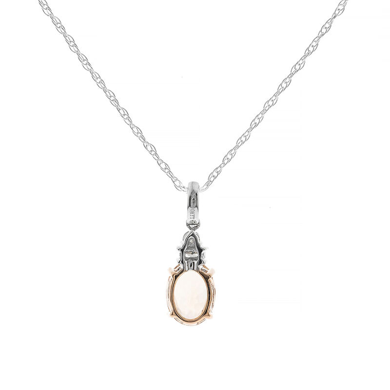Morganite Pendant with Diamond Accents in 10K White &amp; Rose Gold