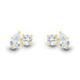 Lab Grown Diamond Toi et Moi Pear and Round-Shaped Earrings in 10K Yellow Gold &#40;1/2 ct. tw.&#41;