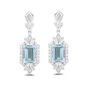 Elsa Aquamarine and Diamond Dangle Earrings in Sterling Silver &#40;1/4 ct. tw.&#41;