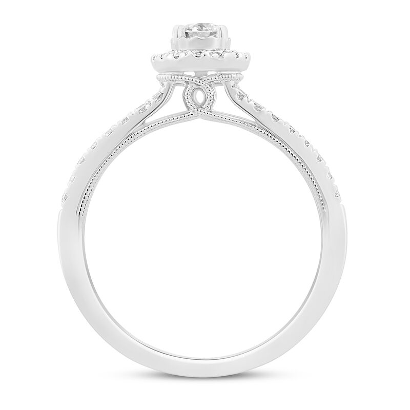 Diamond Halo Engagement Ring in 14K White Gold &#40;5/8 ct. tw.&#41;