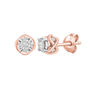Diamond Cluster Stud Earrings with Illusion Settings in 10K Rose Gold &#40;1/4 ct. tw.&#41; 