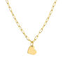 Paperclip Chain Heart Necklace in 14K Yellow Gold