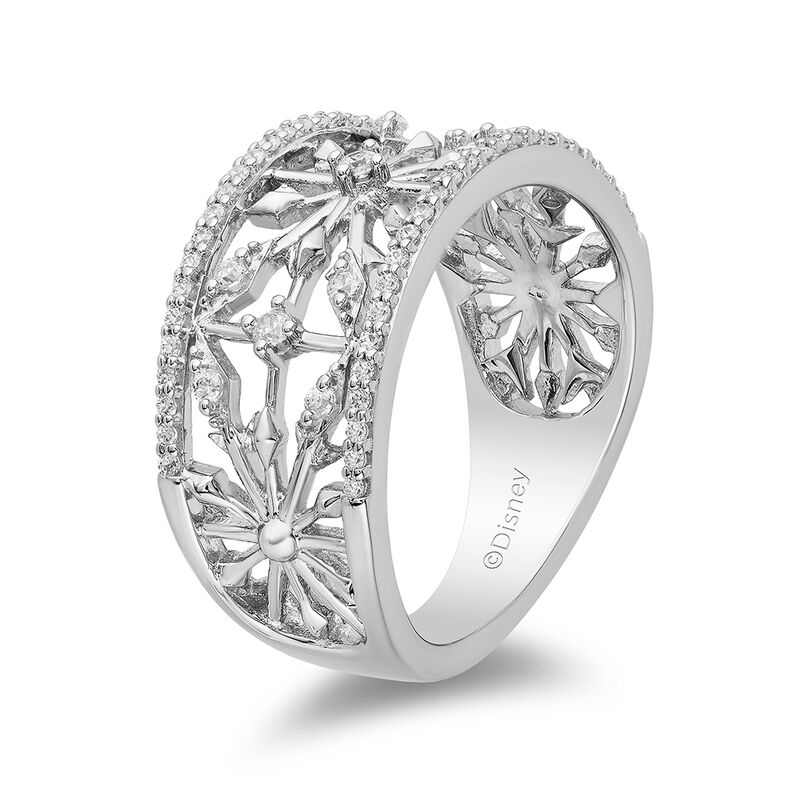1/4 ct. tw. Diamond Elsa Snowflake Band in Sterling Silver
