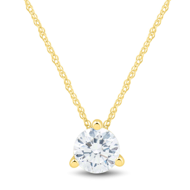 Lab Grown Diamond Solitaire Pendant in 14K Yellow Gold &#40;1/2 ct.&#41; 