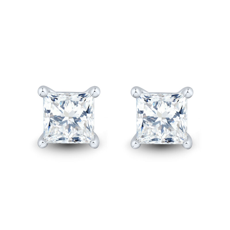 Lab Grown Diamond Princess-Cut Martini Stud Earrings in 14K White Gold &#40;2 ct. tw.&#41;