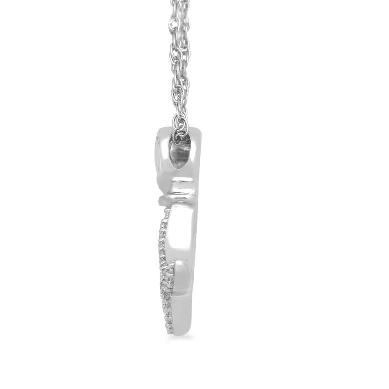 Dog Pendant with Diamond Accents in Sterling Silver