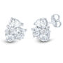Lab-Created White Sapphire Cluster Stud Earrings in Sterling Silver