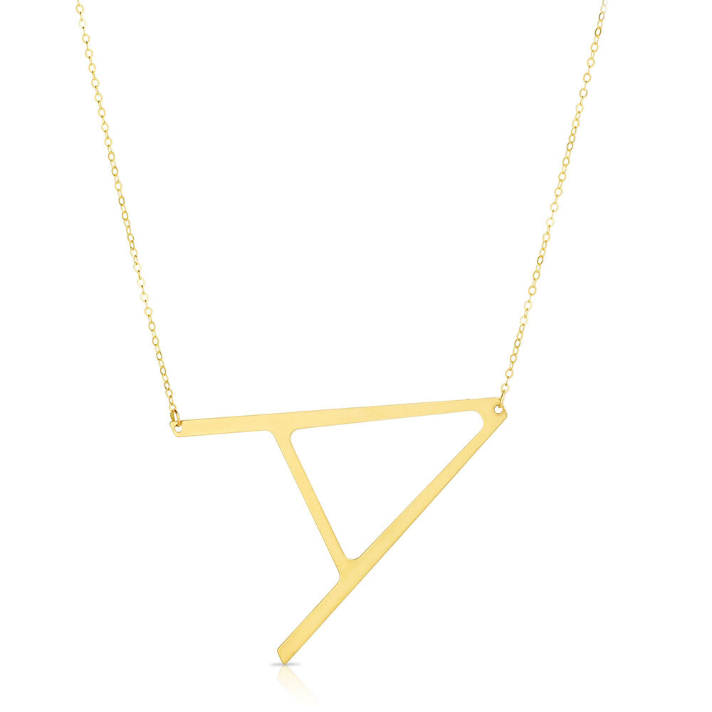 Large Sideways Initial Necklace - Jewelry | The Pink Turtle - Women's  Clothing | The Pink Turtle