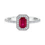 Emerald Cut Ruby &amp; Diamond Ring in 14K Gold &#40;1/7 ct. tw.&#41;