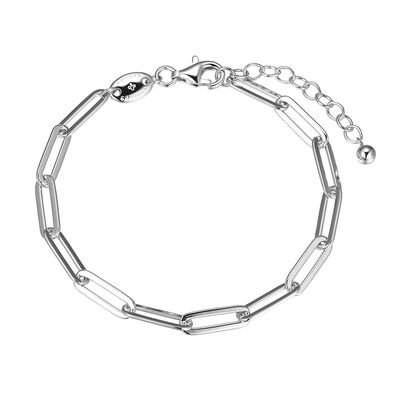 Paperclip Chain Bracelet in Sterling Silver, 8