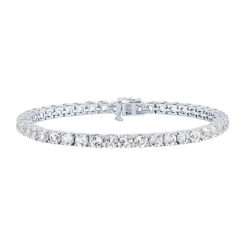 Lab-Created White Sapphire Tennis Bracelet in Sterling Silver