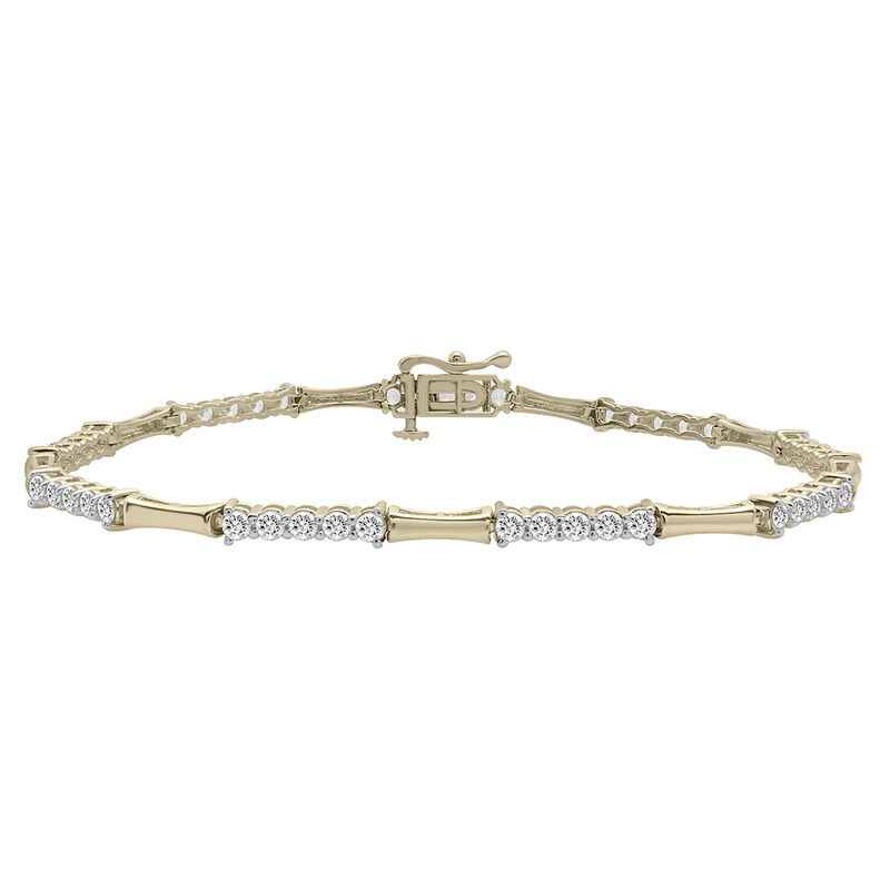 Diamond Bamboo Bracelet in 10K Yellow Gold &#40;2 ct. tw.&#41;