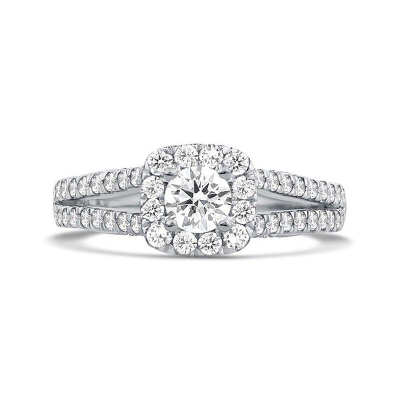 Willow Cushion Halo Lab Grown Diamond Engagement Ring in Platinum &#40;1 1/4 ct. tw.&#41;