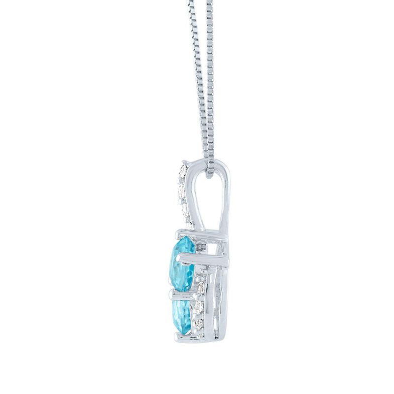 Exclusively Us&amp;&#35;174; Blue Topaz &amp; Lab Created White Sapphire Pendant in Sterling Silver